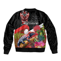 Aotearoa Toitu Te Tiriti Bomber Jacket Waitangi-Honour The Treaty NZ Tuatara and Plants LT03 - Polynesian Pride