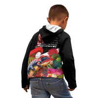 Aotearoa Toitu Te Tiriti Kid Hoodie Waitangi-Honour The Treaty NZ Tuatara and Plants