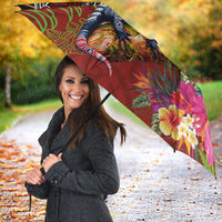 Aotearoa Toitu Te Tiriti Umbrella Waitangi-Honour The Treaty NZ Tuatara and Plants LT03 - Polynesian Pride