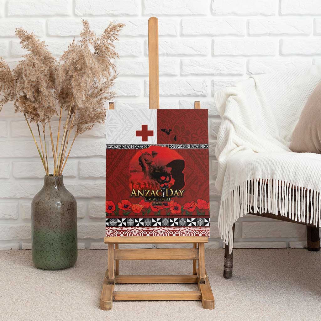 Tonga ANZAC Day Canvas Wall Art Gallipoli Lest We Forget Ngatu Art Tribal LT03 - Polynesian Pride