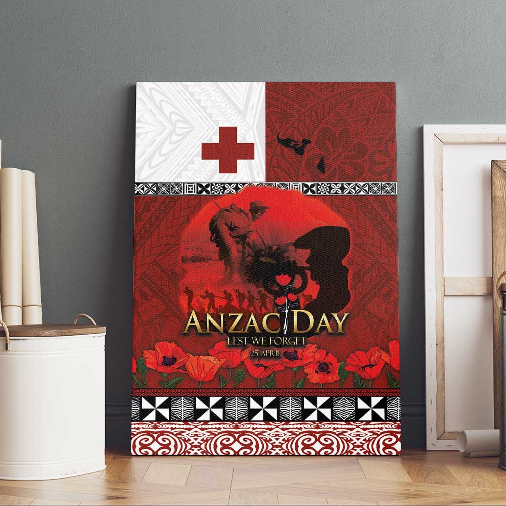 Tonga ANZAC Day Canvas Wall Art Gallipoli Lest We Forget Ngatu Art Tribal LT03 - Polynesian Pride