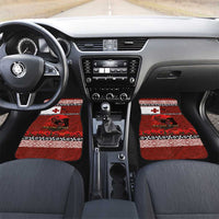 Tonga ANZAC Day Car Mats Gallipoli Lest We Forget Ngatu Art Tribal LT03 Set 2pcs - Front Red - Polynesian Pride