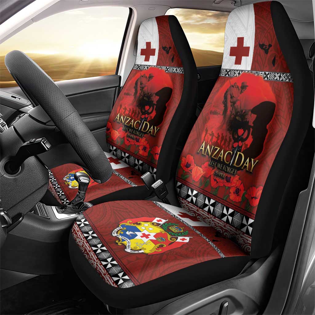 Tonga ANZAC Day Car Seat Cover Gallipoli Lest We Forget Ngatu Art Tribal
