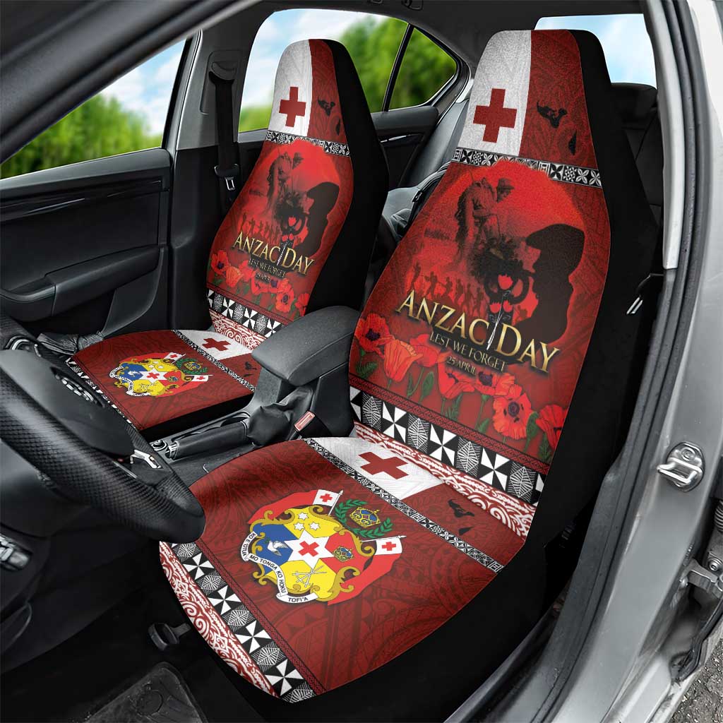 Tonga ANZAC Day Car Seat Cover Gallipoli Lest We Forget Ngatu Art Tribal