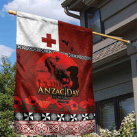 Tonga ANZAC Day Garden Flag Gallipoli Lest We Forget Ngatu Art Tribal LT03 - Polynesian Pride