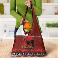 Tonga ANZAC Day Grocery Bag Gallipoli Lest We Forget Ngatu Art Tribal