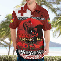 Tonga ANZAC Day Hawaiian Shirt Gallipoli Lest We Forget Ngatu Art Tribal LT03 - Polynesian Pride