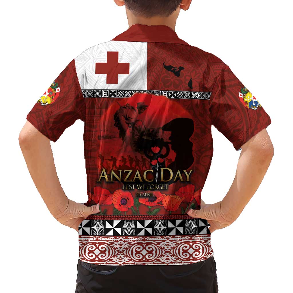 Tonga ANZAC Day Hawaiian Shirt Gallipoli Lest We Forget Ngatu Art Tribal LT03 - Polynesian Pride