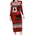 Tonga ANZAC Day Long Sleeve Bodycon Dress Gallipoli Lest We Forget Ngatu Art Tribal