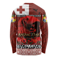 Tonga ANZAC Day Long Sleeve Shirt Gallipoli Lest We Forget Ngatu Art Tribal LT03 - Polynesian Pride