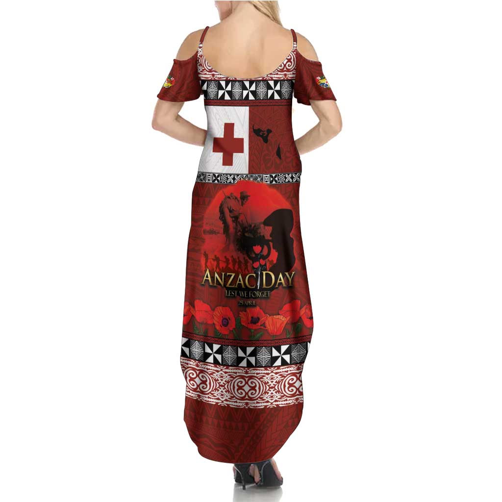 Tonga ANZAC Day Summer Maxi Dress Gallipoli Lest We Forget Ngatu Art Tribal LT03 - Polynesian Pride