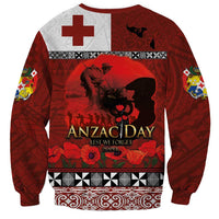 Tonga ANZAC Day Sweatshirt Gallipoli Lest We Forget Ngatu Art Tribal LT03 - Polynesian Pride