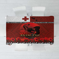 Tonga ANZAC Day Tablecloth Gallipoli Lest We Forget Ngatu Art Tribal LT03 Red - Polynesian Pride