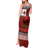 Tonga ANZAC Day Tank Maxi Dress Gallipoli Lest We Forget Ngatu Art Tribal LT03 - Polynesian Pride