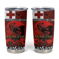 Tonga ANZAC Day Tumbler Cup Gallipoli Lest We Forget-Ngatu Art Tribal LT03 Red - Polynesian Pride