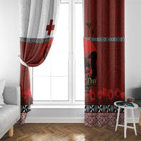 Tonga ANZAC Day Window Curtain Gallipoli Lest We Forget Ngatu Art Tribal LT03 - Polynesian Pride