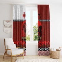 Tonga ANZAC Day Window Curtain Gallipoli Lest We Forget Ngatu Art Tribal LT03 - Polynesian Pride
