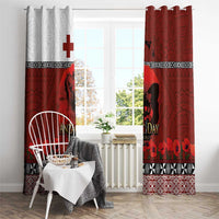 Tonga ANZAC Day Window Curtain Gallipoli Lest We Forget Ngatu Art Tribal LT03 - Polynesian Pride