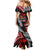 Tonga and New Zealand ANZAC Day Mermaid Dress Gallipoli Lest We Forget Ngatu Art Tribal and Maori Tattoo with Fern LT03