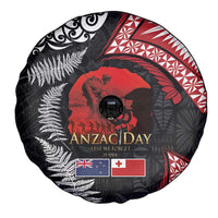 Tonga and New Zealand ANZAC Day Spare Tire Cover Gallipoli Lest We Forget Ngatu Art Tribal and Maori Tattoo with Fern LT03