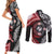Tonga and New Zealand Together Couples Matching Short Sleeve Bodycon Dress and Long Sleeve Button Shirt Ngatu Art Tribal Maori Tattoo and Silver Fern