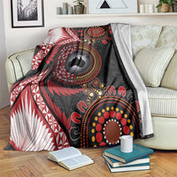 Tonga and Australia Together Blanket Ngatu Art Tribal Aboriginal Tattoo Pattern LT03 Black - Polynesian Pride