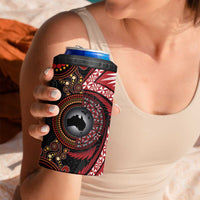 Tonga and Australia Together 4 in 1 Can Cooler Tumbler Ngatu Art Tribal-Aboriginal Tattoo Pattern LT03 - Polynesian Pride