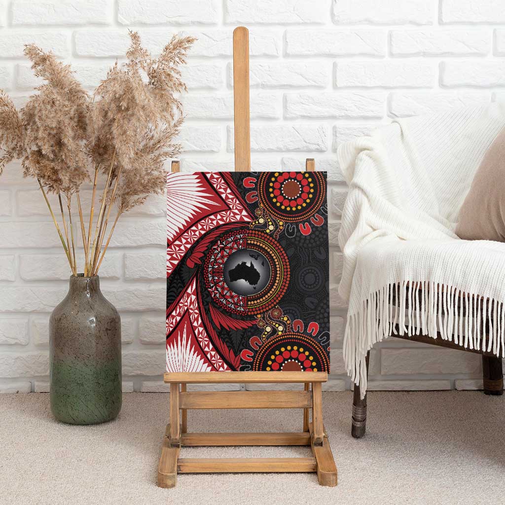 Tonga and Australia Together Canvas Wall Art Ngatu Art Tribal Aboriginal Tattoo Pattern LT03 - Polynesian Pride