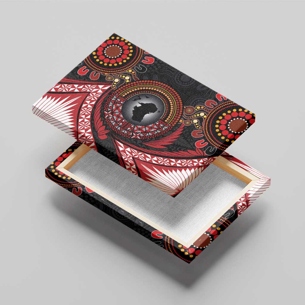Tonga and Australia Together Canvas Wall Art Ngatu Art Tribal Aboriginal Tattoo Pattern LT03 - Polynesian Pride