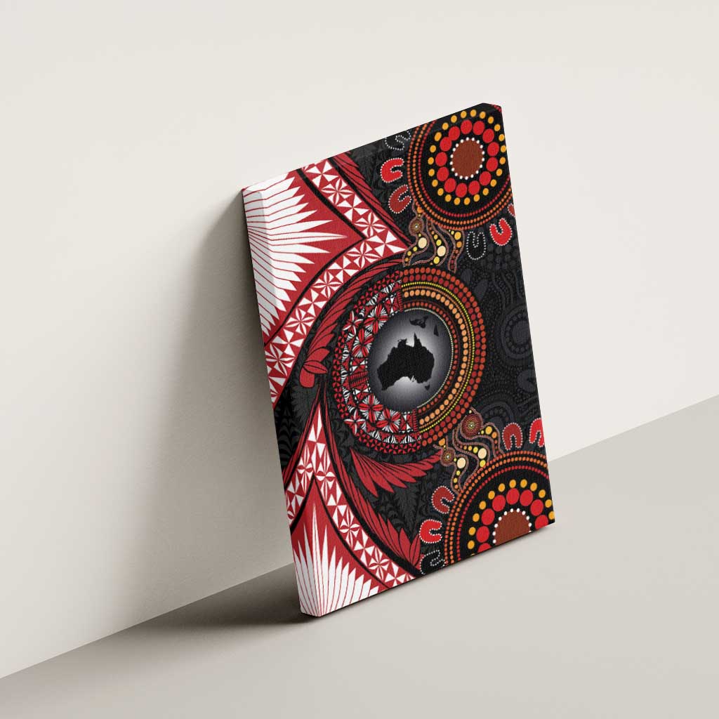 Tonga and Australia Together Canvas Wall Art Ngatu Art Tribal Aboriginal Tattoo Pattern LT03 - Polynesian Pride