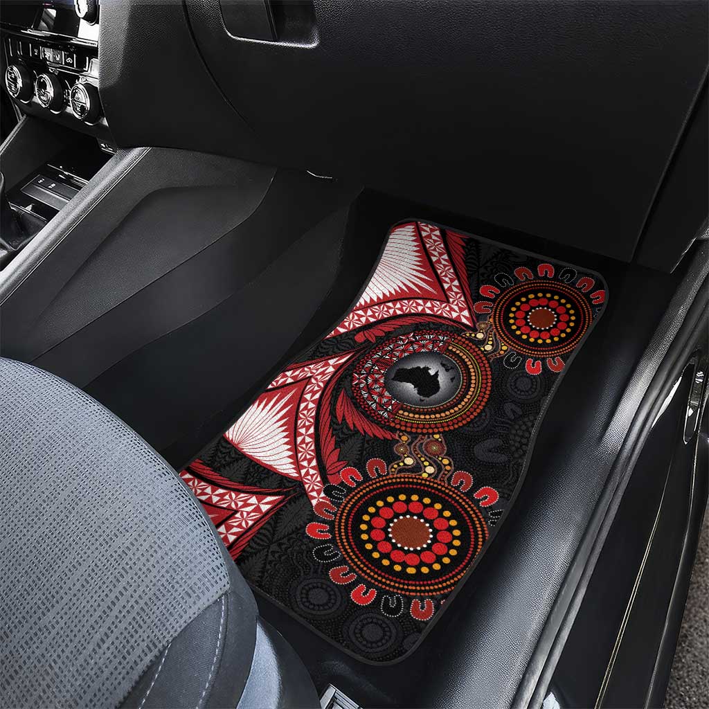 Tonga and Australia Together Car Mats Ngatu Art Tribal Aboriginal Tattoo Pattern LT03 - Polynesian Pride