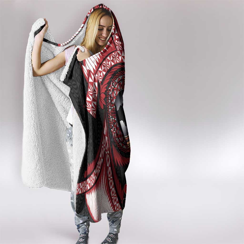 Tonga and Australia Together Hooded Blanket Ngatu Art Tribal Aboriginal Tattoo Pattern LT03 - Polynesian Pride