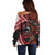 Tonga and Australia Together Off Shoulder Sweater Ngatu Art Tribal Aboriginal Tattoo Pattern