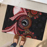Tonga and Australia Together Rubber Doormat Ngatu Art Tribal Aboriginal Tattoo Pattern LT03 - Polynesian Pride