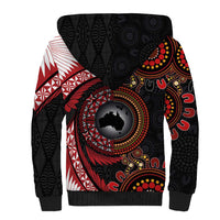 Tonga and Australia Together Sherpa Hoodie Ngatu Art Tribal Aboriginal Tattoo Pattern LT03 - Polynesian Pride