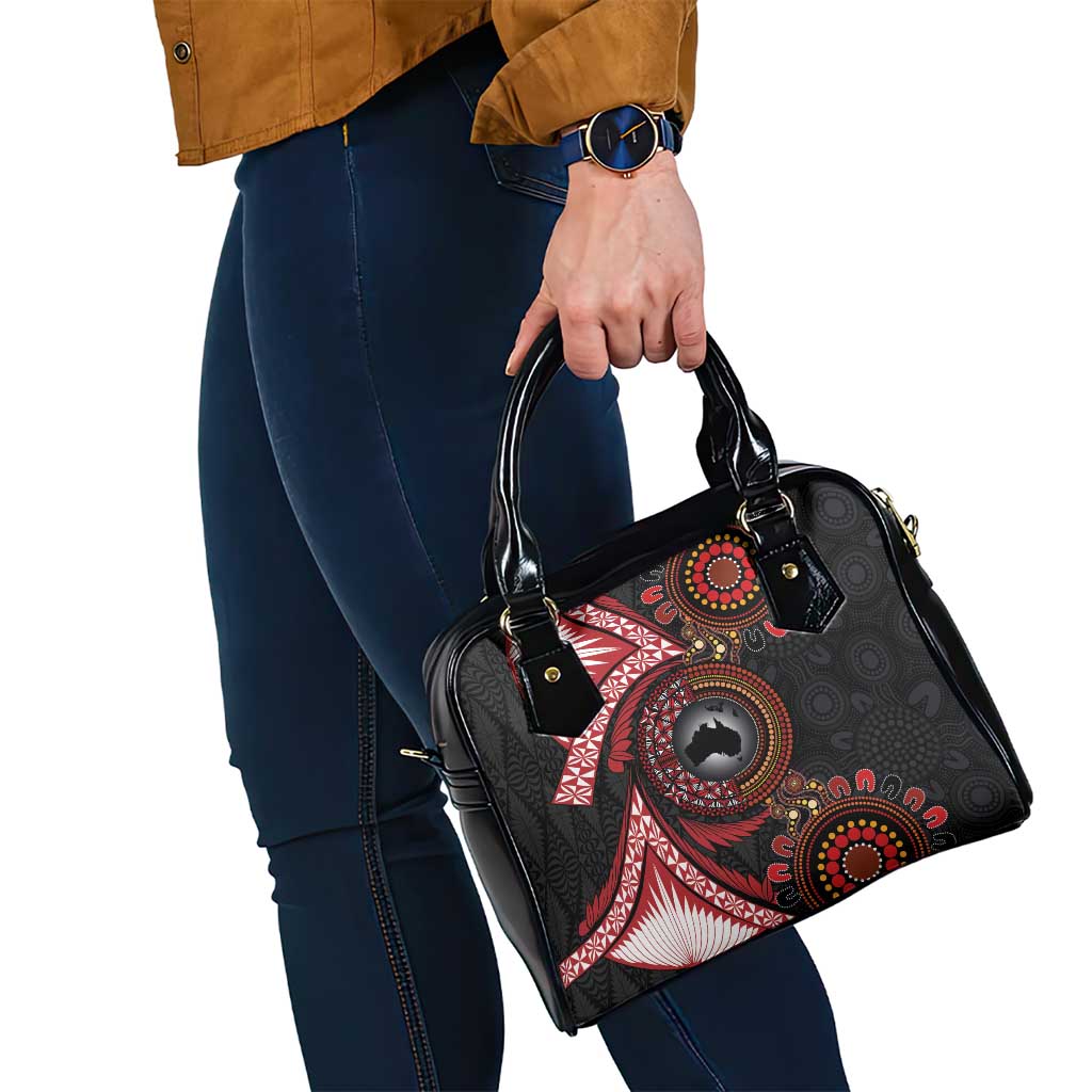 Tonga and Australia Together Shoulder Handbag Ngatu Art Tribal Aboriginal Tattoo Pattern
