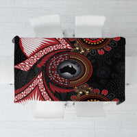 Tonga and Australia Together Tablecloth Ngatu Art Tribal Aboriginal Tattoo Pattern LT03 Black - Polynesian Pride