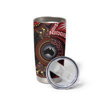 Tonga and Australia Together Tumbler Cup Ngatu Art Tribal-Aboriginal Tattoo Pattern LT03 - Polynesian Pride