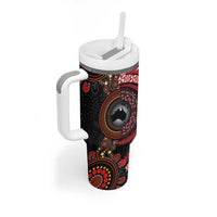 Tonga and Australia Together Tumbler With Handle Ngatu Art Tribal-Aboriginal Tattoo Pattern LT03 - Polynesian Pride