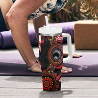 Tonga and Australia Together Tumbler With Handle Ngatu Art Tribal-Aboriginal Tattoo Pattern LT03 - Polynesian Pride
