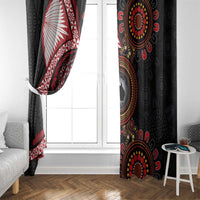 Tonga and Australia Together Window Curtain Ngatu Art Tribal Aboriginal Tattoo Pattern LT03 - Polynesian Pride