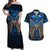 New Zealand Maori Matariki Couples Matching Off Shoulder Maxi Dress and Hawaiian Shirt Hongi Kiwi Bird and Silver Fern LT03