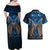 New Zealand Maori Matariki Couples Matching Off Shoulder Maxi Dress and Hawaiian Shirt Hongi Kiwi Bird and Silver Fern LT03