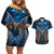 New Zealand Maori Matariki Couples Matching Off Shoulder Short Dress and Hawaiian Shirt Hongi Kiwi Bird and Silver Fern LT03