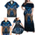 New Zealand Maori Matariki Family Matching Off Shoulder Maxi Dress and Hawaiian Shirt Hongi Kiwi Bird and Silver Fern LT03