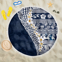 Hawaii Plumeria Tribal Vintage Beach Blanket Special Blue LT03 One Size 150cm Blue - Polynesian Pride