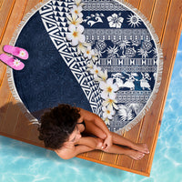 Hawaii Plumeria Tribal Vintage Beach Blanket Special Blue LT03 - Polynesian Pride