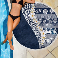 Hawaii Plumeria Tribal Vintage Beach Blanket Special Blue LT03 - Polynesian Pride