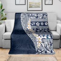 Hawaii Plumeria Tribal Vintage Blanket Special Blue LT03 - Polynesian Pride