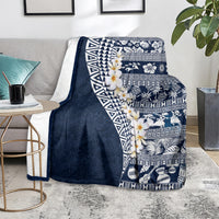 Hawaii Plumeria Tribal Vintage Blanket Special Blue LT03 - Polynesian Pride